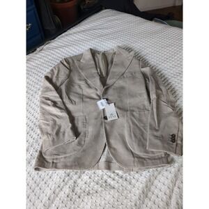 NWT Pini Parma‎ Italy Corduroy Blazer Soragna Collection Sport Coat Beige Sz 48